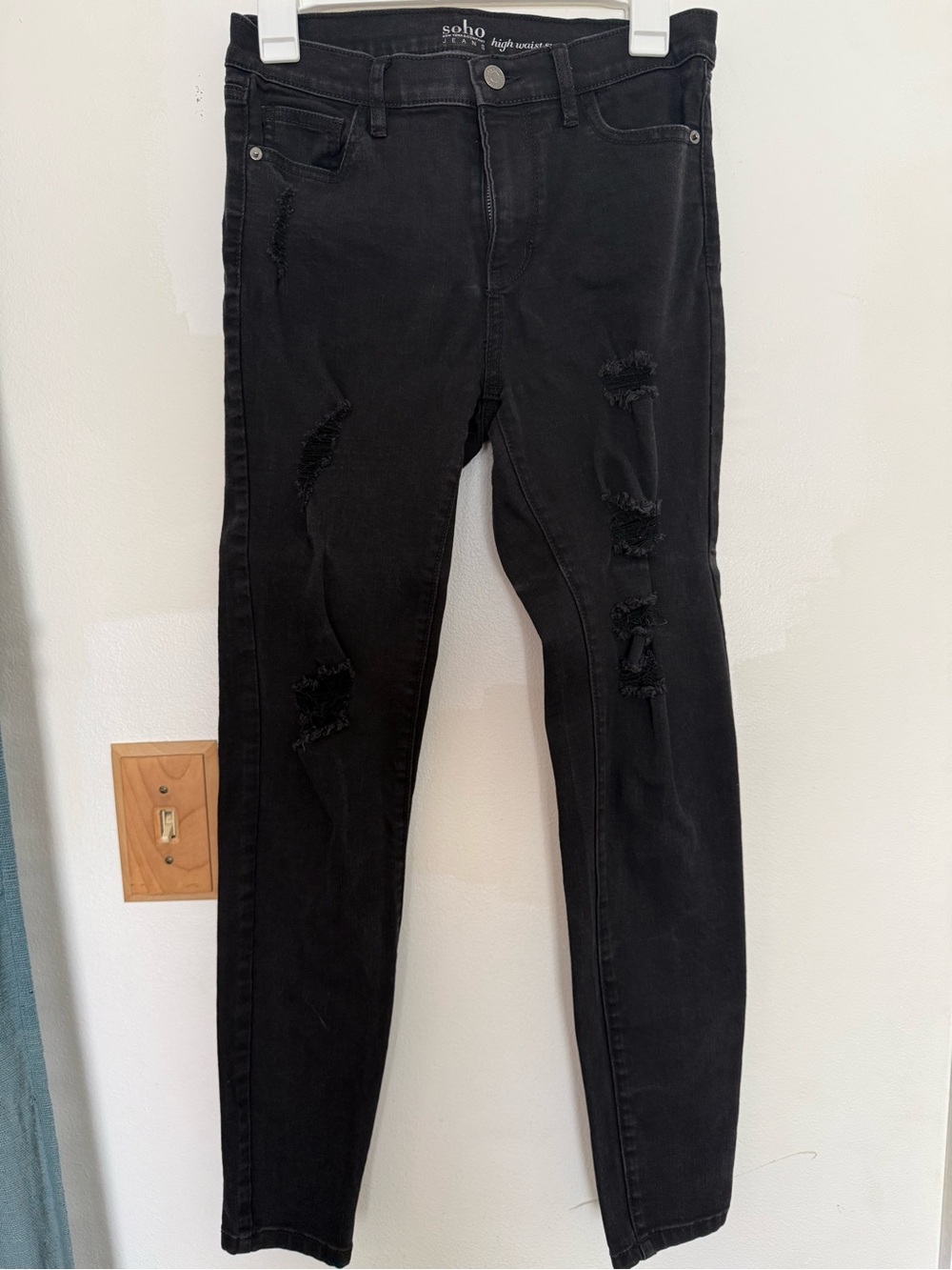 New York & Company Soho High Waisted Super Skinny Black Jeans